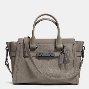 Coach Swagger 27 Pebble Leather in Grey NWT